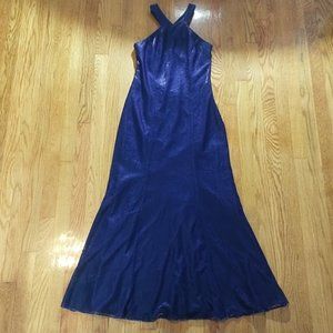 PURPLE IRIDESCENT SHIMMER PROM EVENING GOWN DRESS VINTAGE Y2K SZ 6